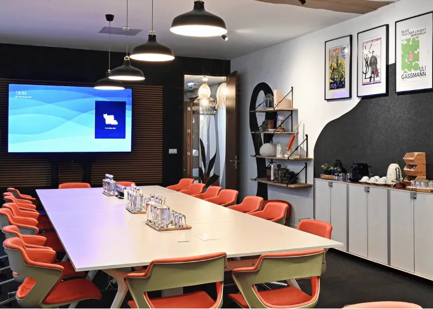 Private pink meeting room