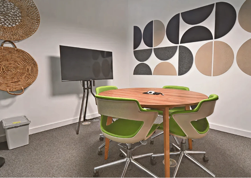 Small green private meeting room